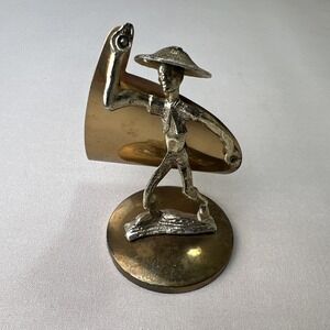 Vintage Jameco Brass and Metal Mail Remote Holder - Unique Mid-Century Design 5"